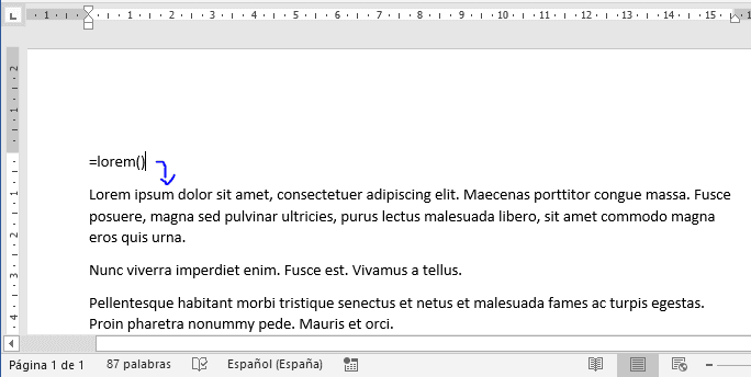 Lorem ipsum en word